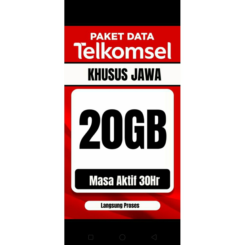 paket data Telkomsel kuota 20 gb