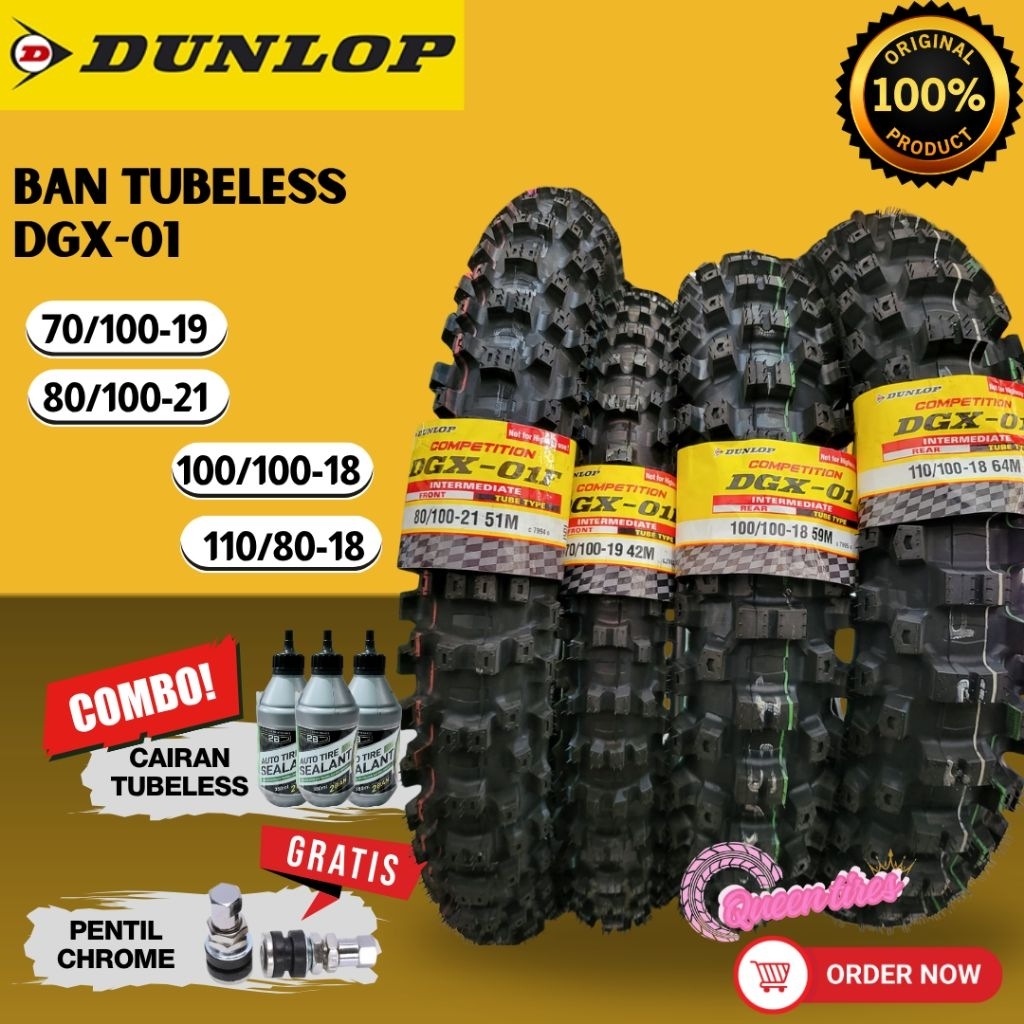DUNLOP DGX 01 Ban Trail Tubeless Motor Off Road Klx Crf Dr 150 250Wr 155 Ring 19 Ring 18 Ring 21