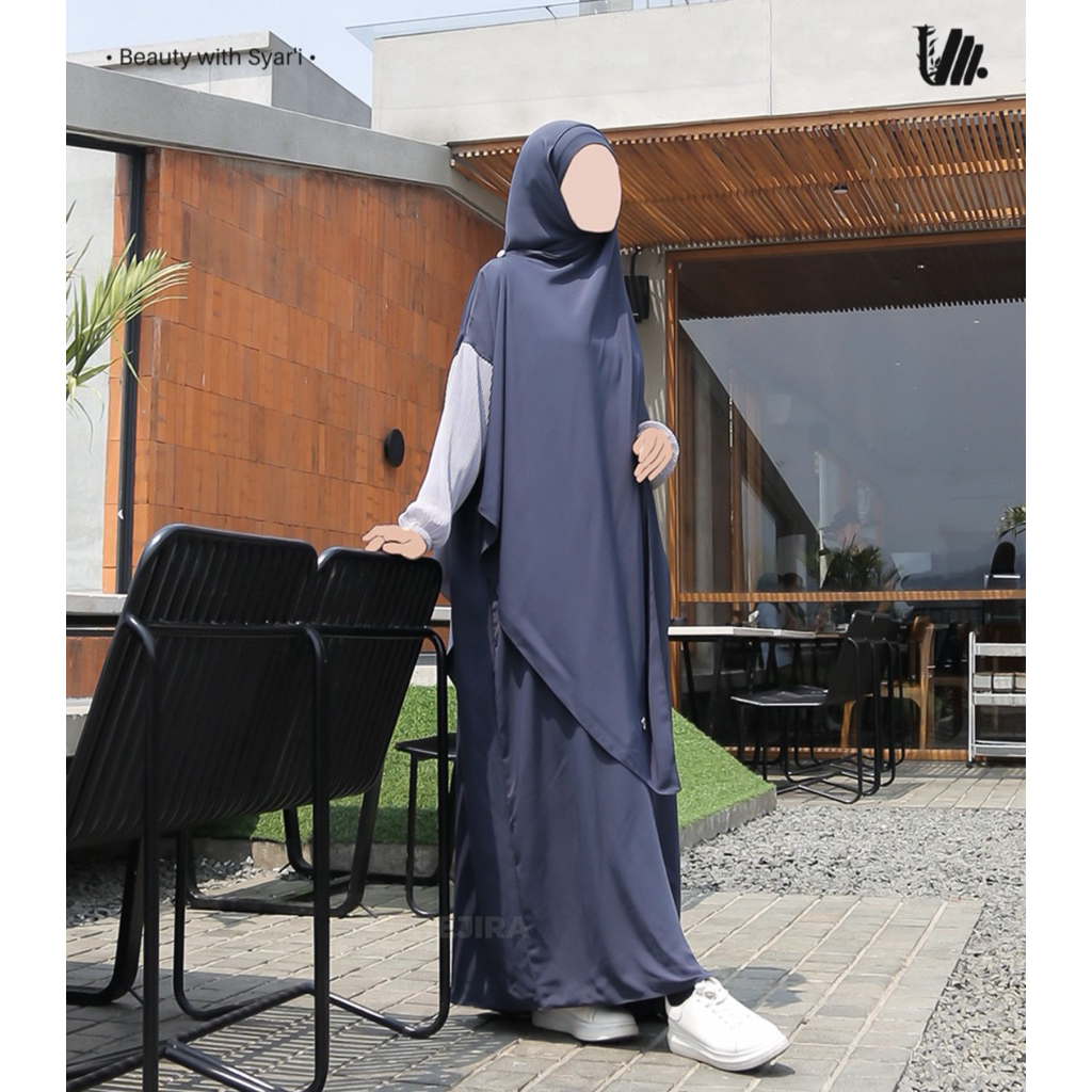 1 set HEJIRA SIMPLY PLEATS abaya + Khiban