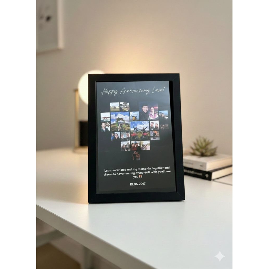 KADO UNIK Frame foto/Gift Ultah/Cetak Foto Plus Bingkai Kaca Minimalis/Bingkai Foto Graduation/Anniv