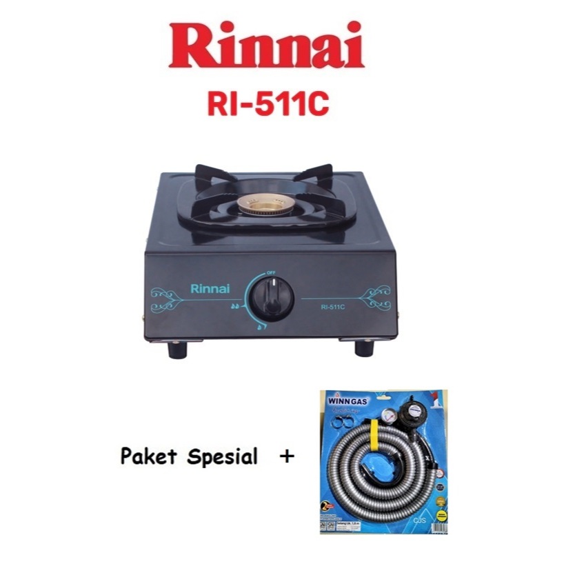 RINNAI RI-511 C Kompor Gas Stainless 1 Tungku / Kompor Gas 1 Tungku Rinnai