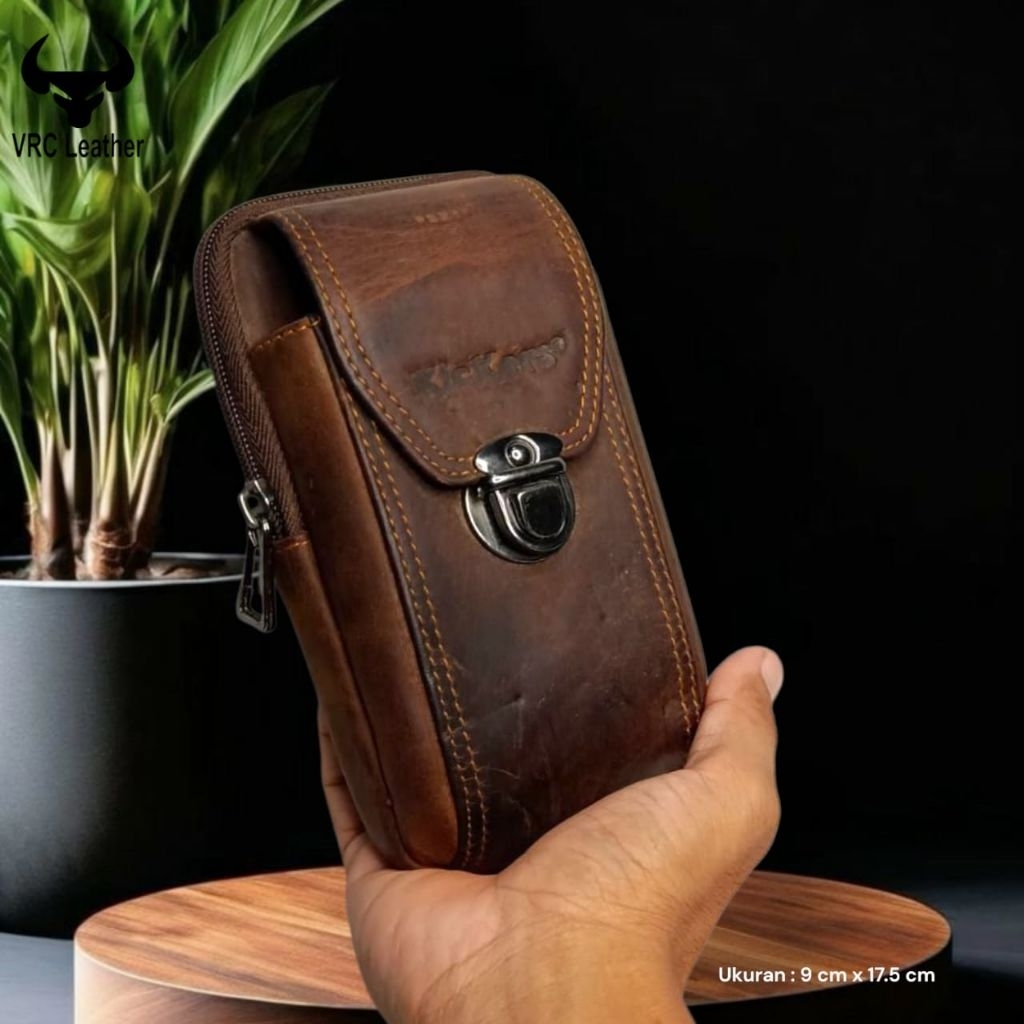 Dompet HP Pinggang Kulit Crazy Horse Sapi Asli