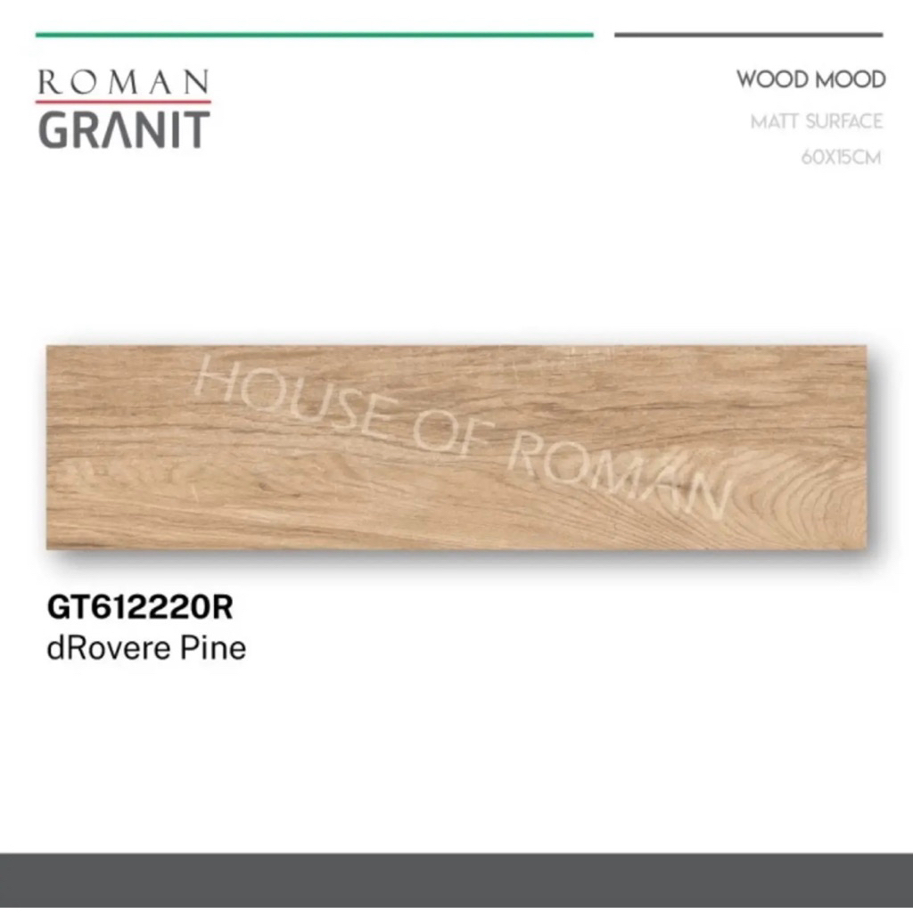 Roman Granit dRovere Pine/Granit Kayu 15x60/Roman Granit dRovere Rosato/Keramik Lantai Motif Kayu 60