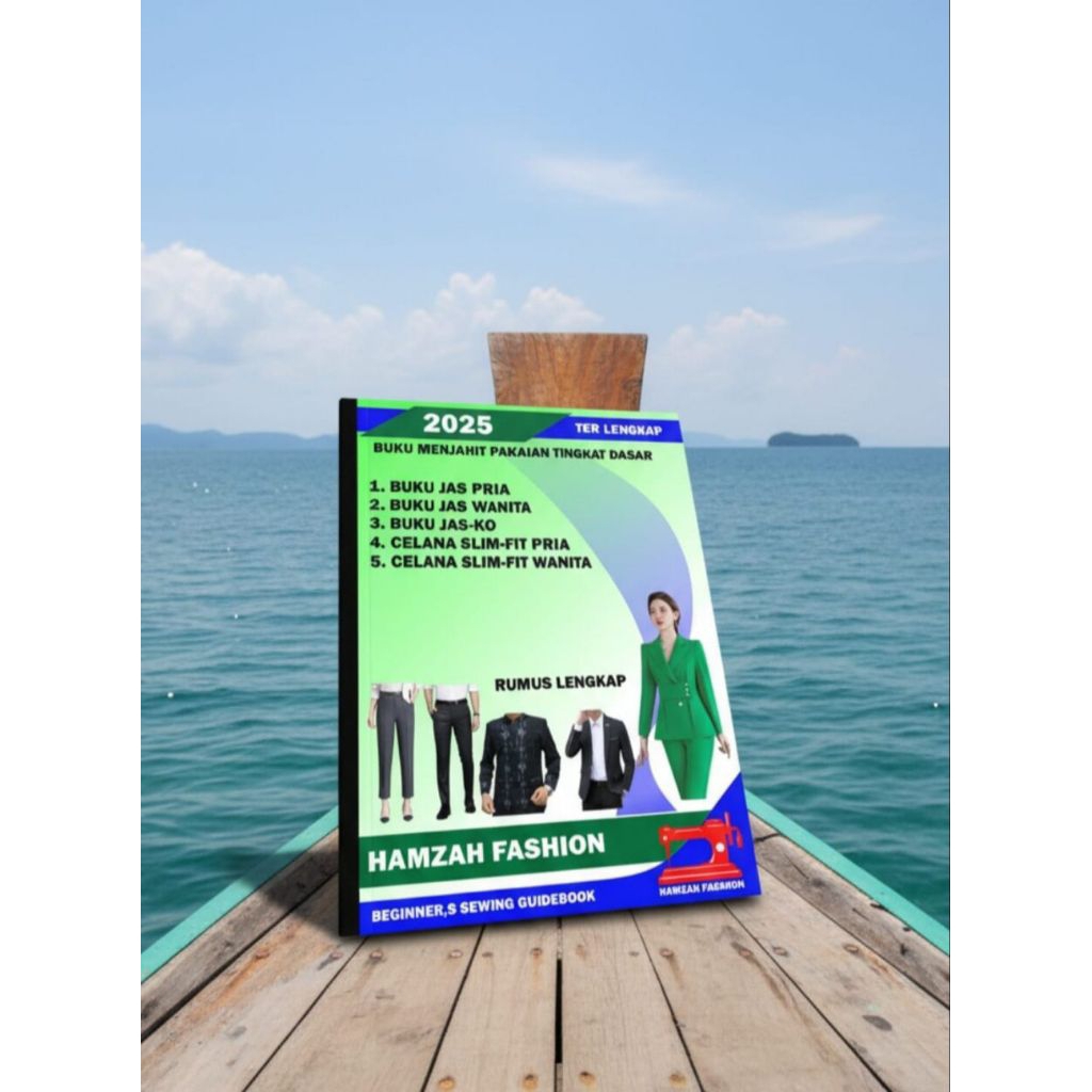 BUKU pola jahit isi 5buku pola dasar pemula lengkap rumus