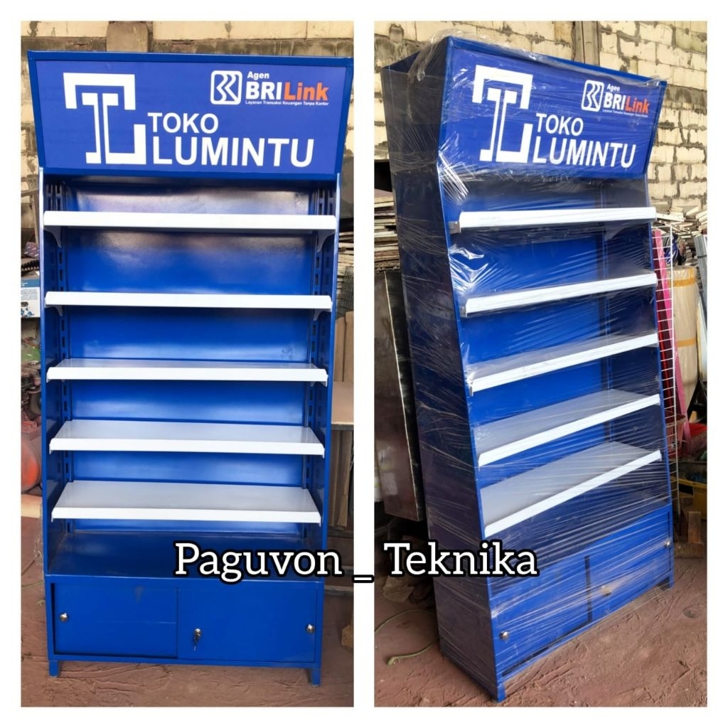 Backwall atau Rak Rokok Free Lampu + Packing Kayu