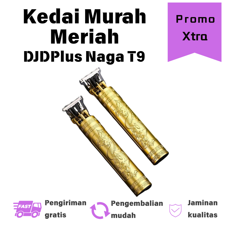 DJDPlus Alat Cukur Rambut Elektrik Naga T9 Tanpa Kabel Rechargeable, Mesin Pemotong & Trimmer Ukir R