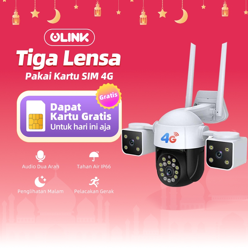 Kamera CCTV H20-4G Termurah Outdoor 8MP 4K Tanpa WiFi Audio 2 Arah Warna Night Vision Motion Trackin