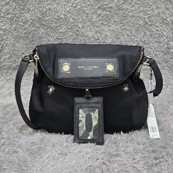 (100% ORI) MJ PREPPY NYLON NATASHA MEDIUM CROSSBODY BAG BLACK