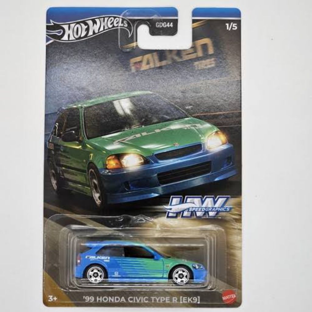hotwheels honda civic falken ek9