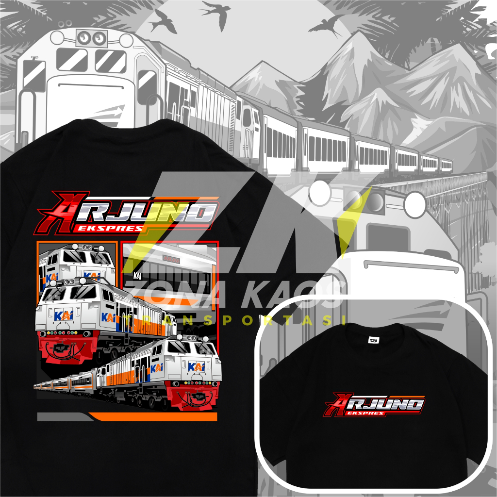 ( FREE STIKER ) KAOS KERETA API ARJUNO KAI ANAK DAN DEWASA - BAJU KERETA API KAI ANAK DAN DEWASA
