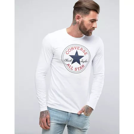 Longsleeve Katun Premium Converse Baju Pria Wanita Casual Sportwear Converse Kaos Lengan Panjang Con