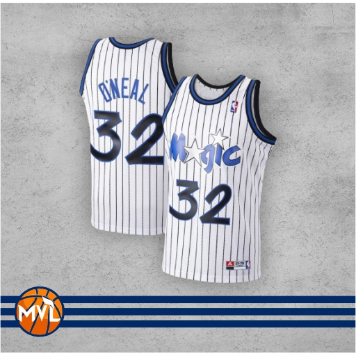 [TERLARIS] JERSEY BASKET NBA SHAQUILLE O'NEAL #32 ORLANDO MAGIC PUTIH STRIPES