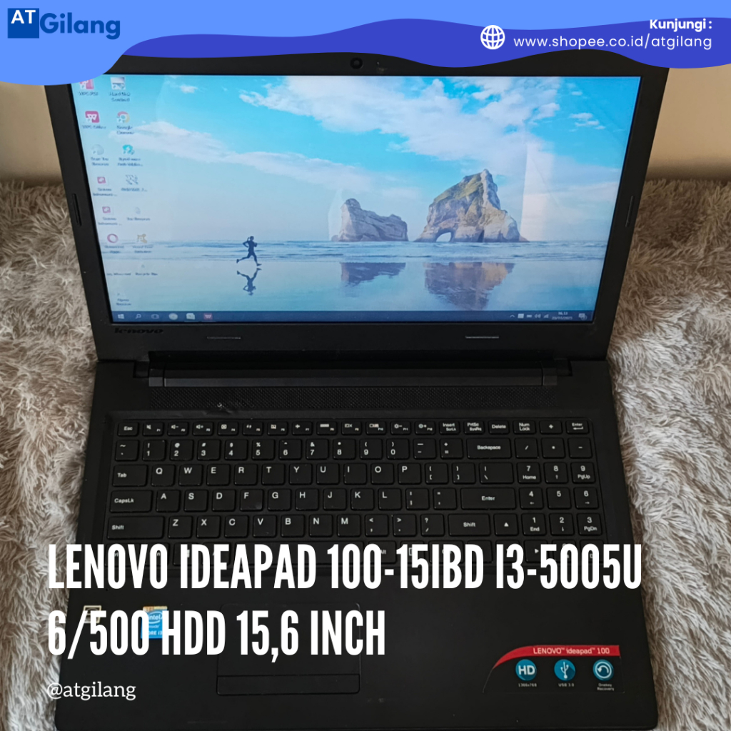 Laptop Lenovo Ideapad 100-15IBD Intel i3-5005U 6/500 HDD 15,6 Inch Laptop untuk sekolah, kuliah atau