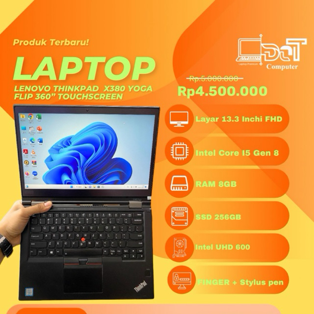 LAPTOP LENOVO THINKPAD X380 YOGA FLIP 360 TOUCHSCREEN RAM 8GB/256GB