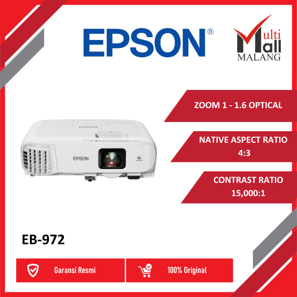 PROYEKTOR EPSON EB-972 EPSON EB972 EPSON EB 972 GARANSI RESMI