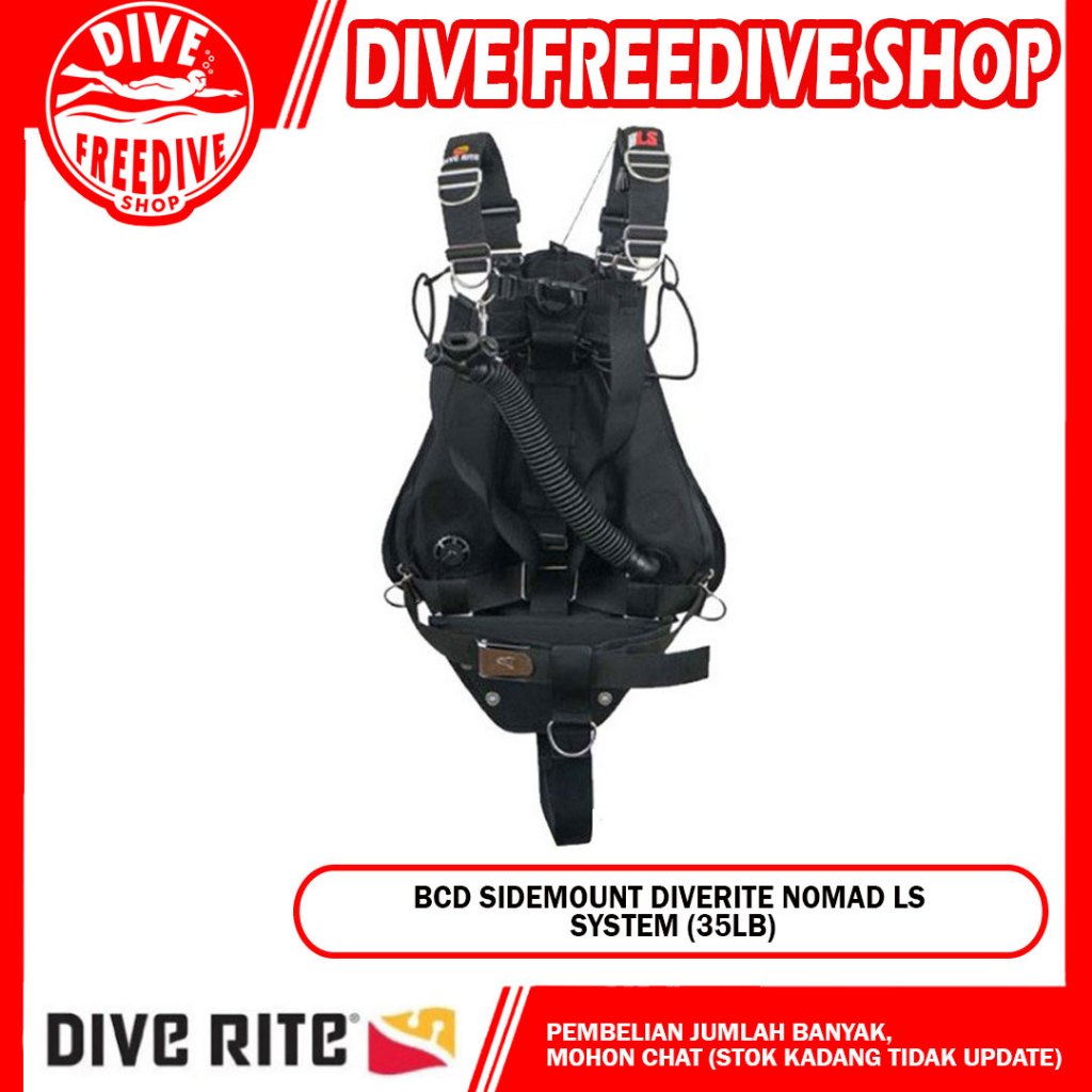 BC4575 BCD Sidemount Diverite Nomad LS System 35Lb Dive rite Scuba Diving Technical BC Wing Tech Jac