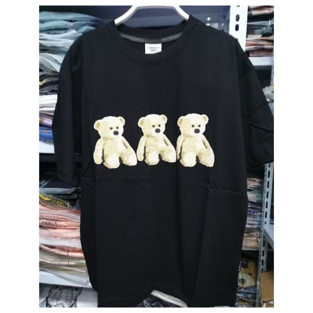 AD e'L Three Buncle Bear Thsirt Oversized Mirror Unisex Baju Kaos