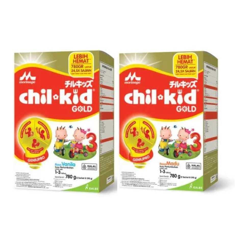 Morinaga Chil Kid Gold 3 Vanila / Madu 780gr / Susu Formula Anak Pertumbuhan Chil Kid Gold 3 Vanila 