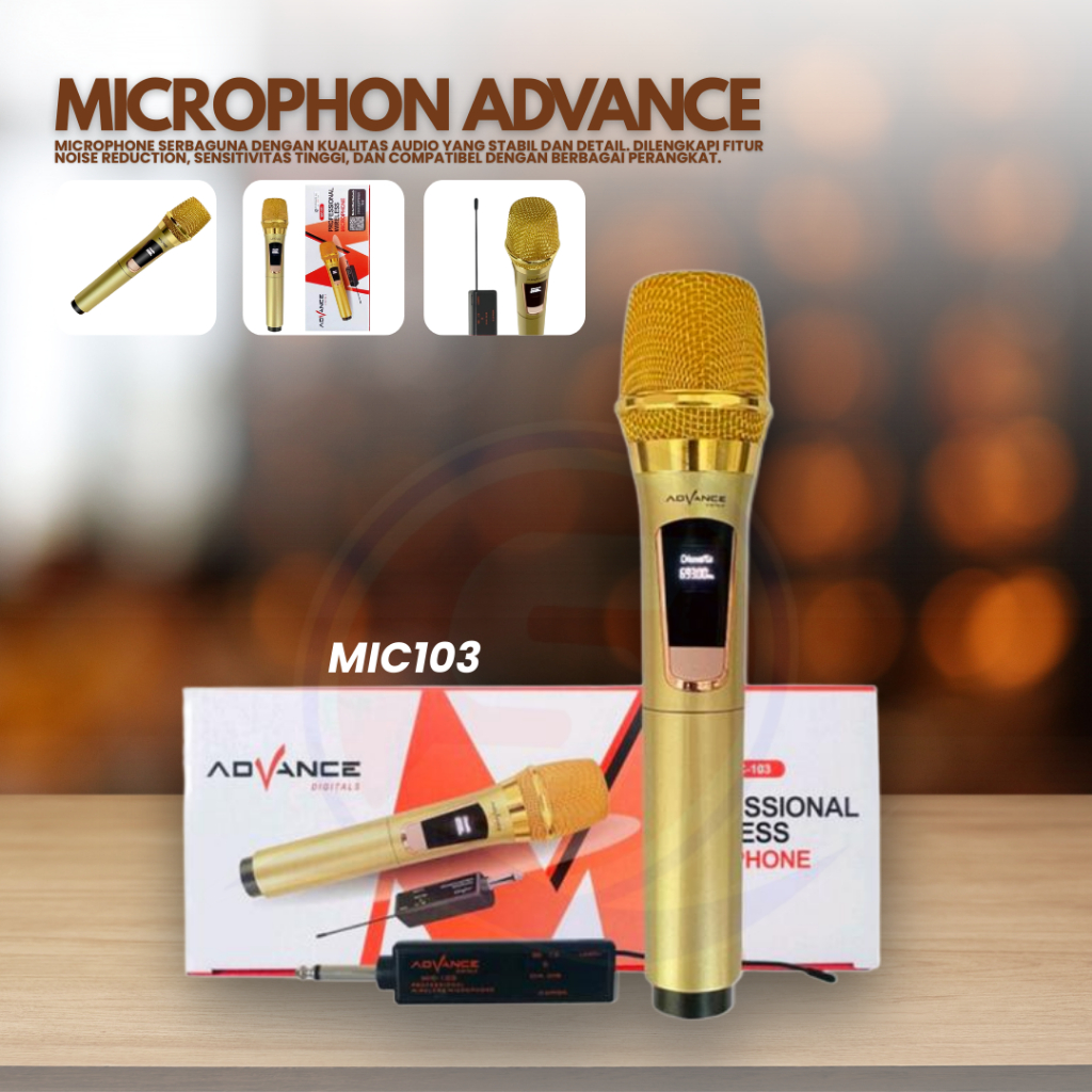 MIC WIRELESS MICROPHONE ADVANCE MIC103 & MIC209 | MIC KARAOKE FREE BATERAI