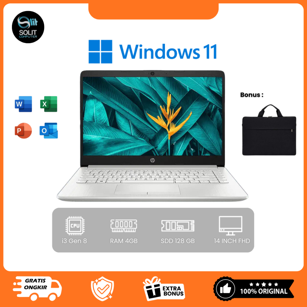 HP Laptop 14s | i3 Gen 8 | Radeon R7 | Backlight | Murah & Berkualitas