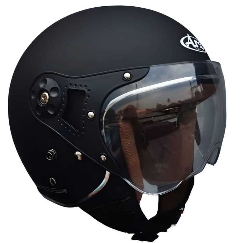 ARZ- HELM BOGO HIJAB POLOS WANITA INCLUDE KACA PILOT BENING | Helm Bogo Dewasa CEWEK SNI