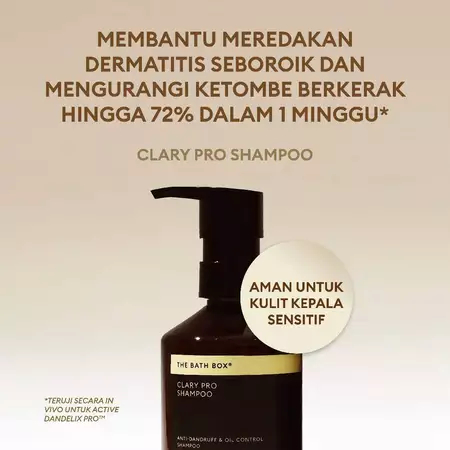 THE BATH BOX - Clary Pro Haircare (Rambut Berketombe, Rambut Berminyak, Kulit Kepala Iritasi, Dermat