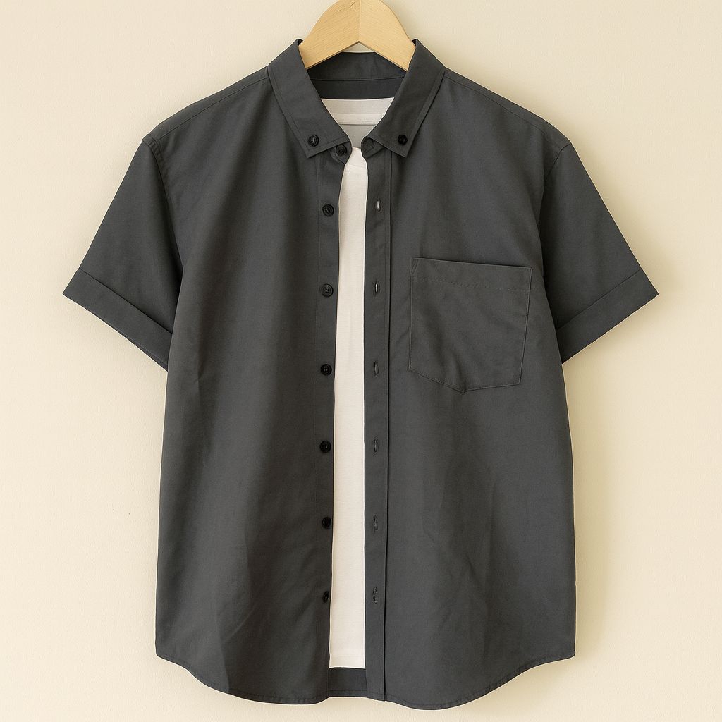 kemeja lengan pendek pria , kemeja polos pria lengan pendek , kemeja lengan pendek