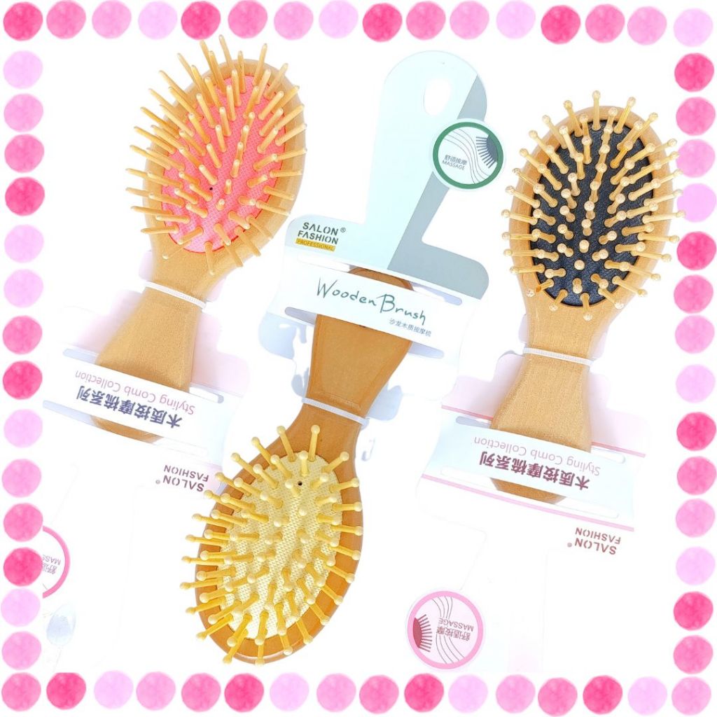 Sisir Kayu Oval Mini Dewasa / Wooden Hair Brush Lembut Anti Kusut / Sisir Kayu Mini / Sisir Lucu Kay