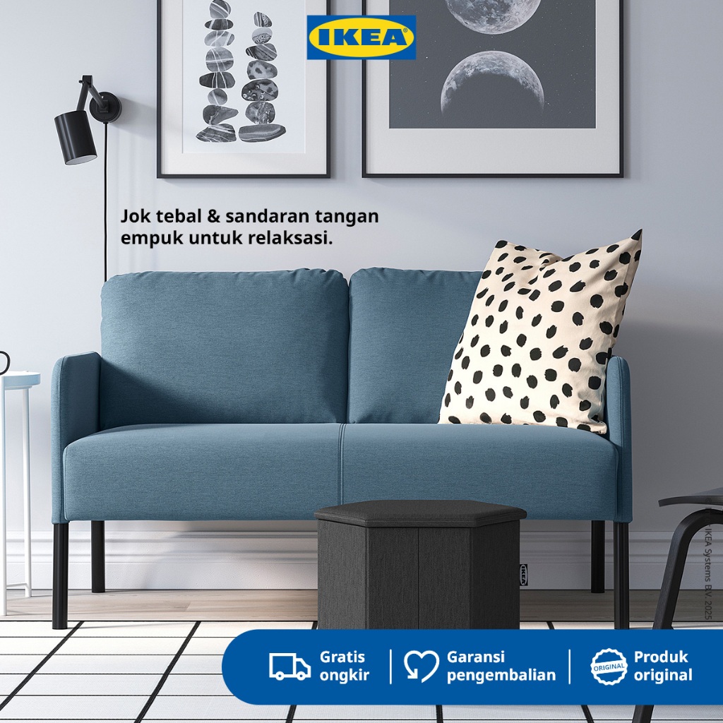 IKEA GLOSTAD Sofa 2 Dudukan Minimalis Knisa Biru
