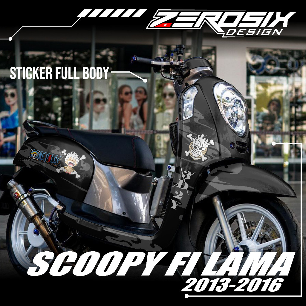 Decal Stiker Scoopy Fi Lama 2013 2014 2015 2016 Full Body - Sticker Scoopy Variasi Motif Luffy