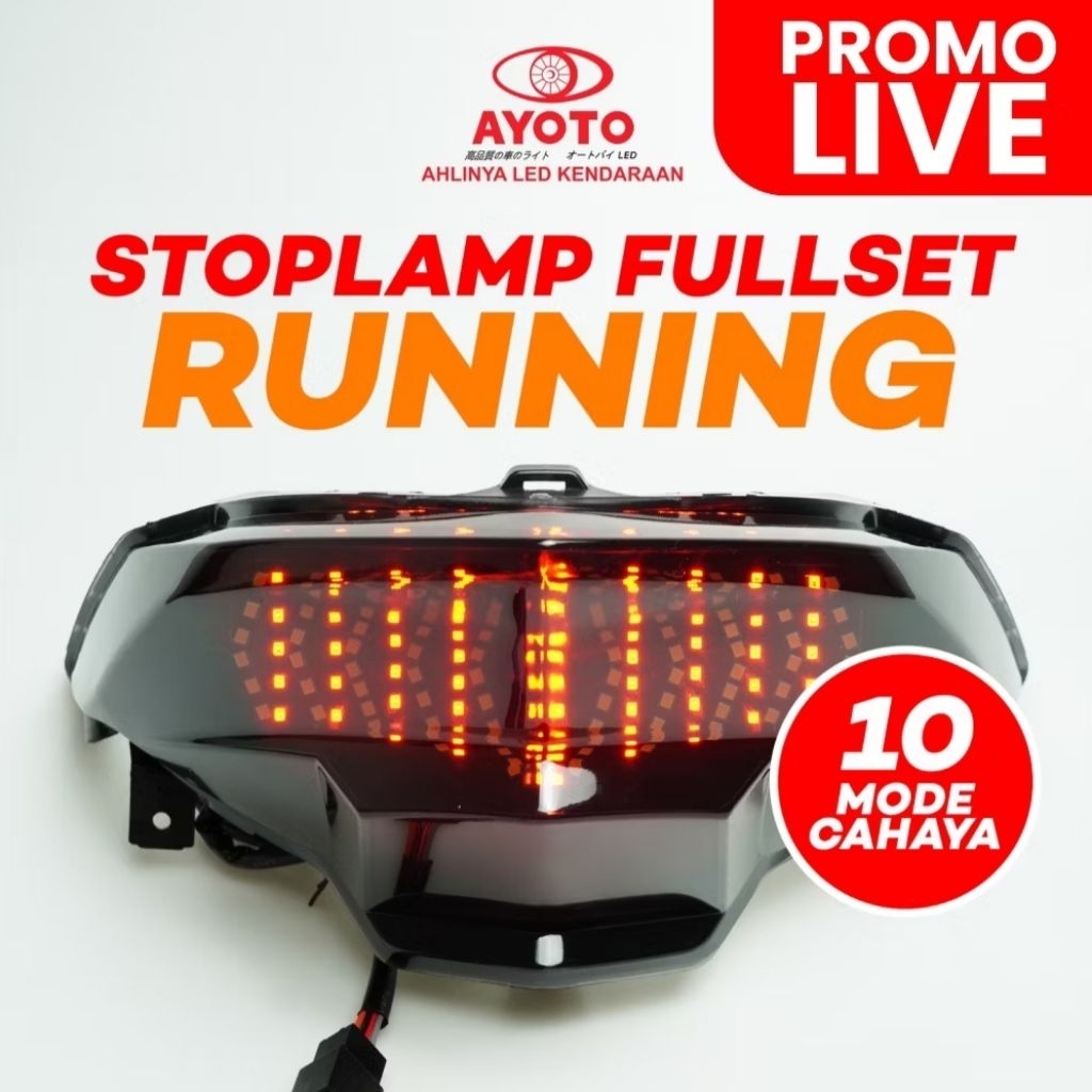 AYOTO Stoplamp Full Set Running Motor Vario Beat FI/ESP & Deluxe LED Kualitas Tinggi Plug and Play 1