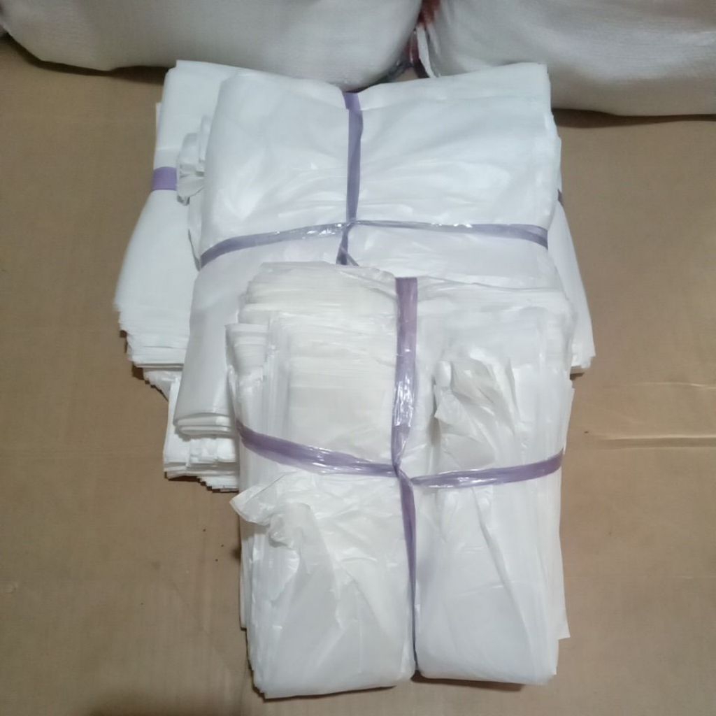 Kantong Kresek kiloan los cap perkutut / Plastik transparan Kutut uk 15.24.28