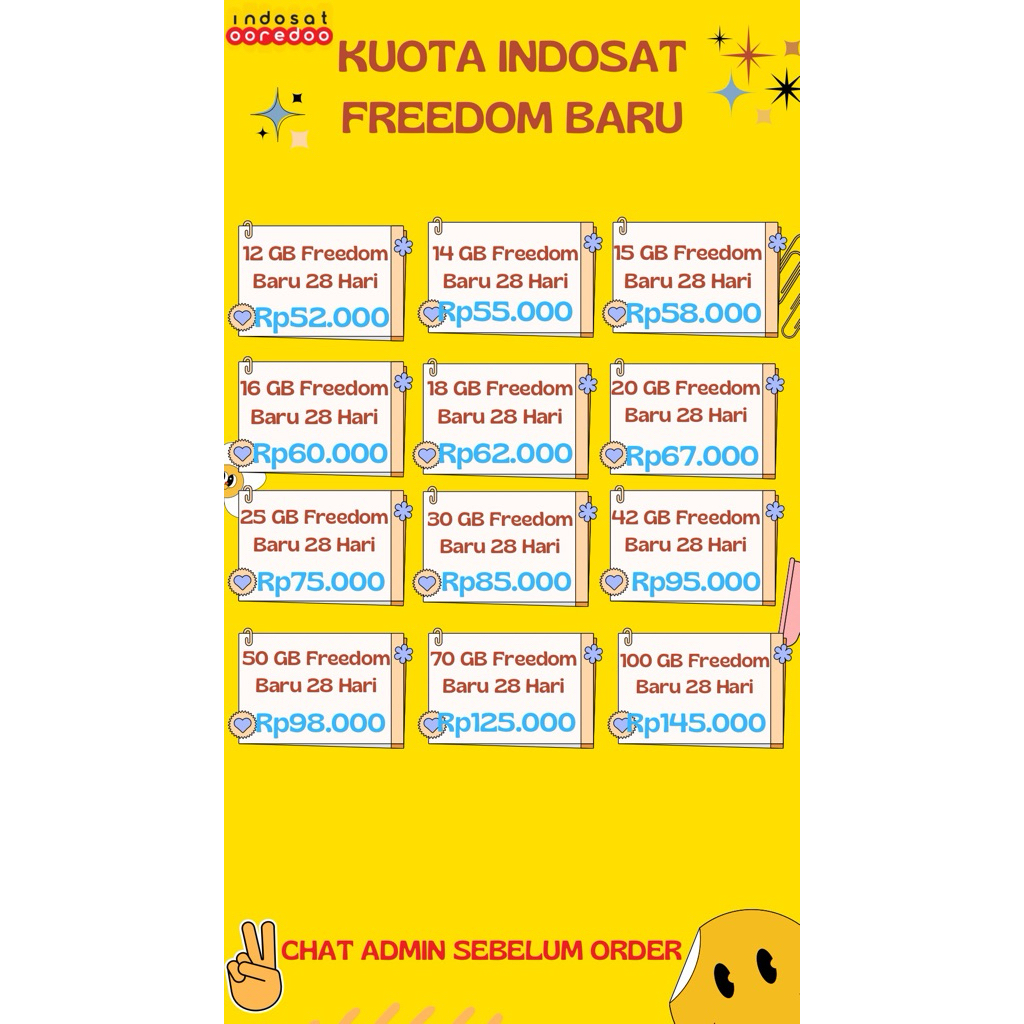 Kuota Indosat Freedom Baru 28 Hari