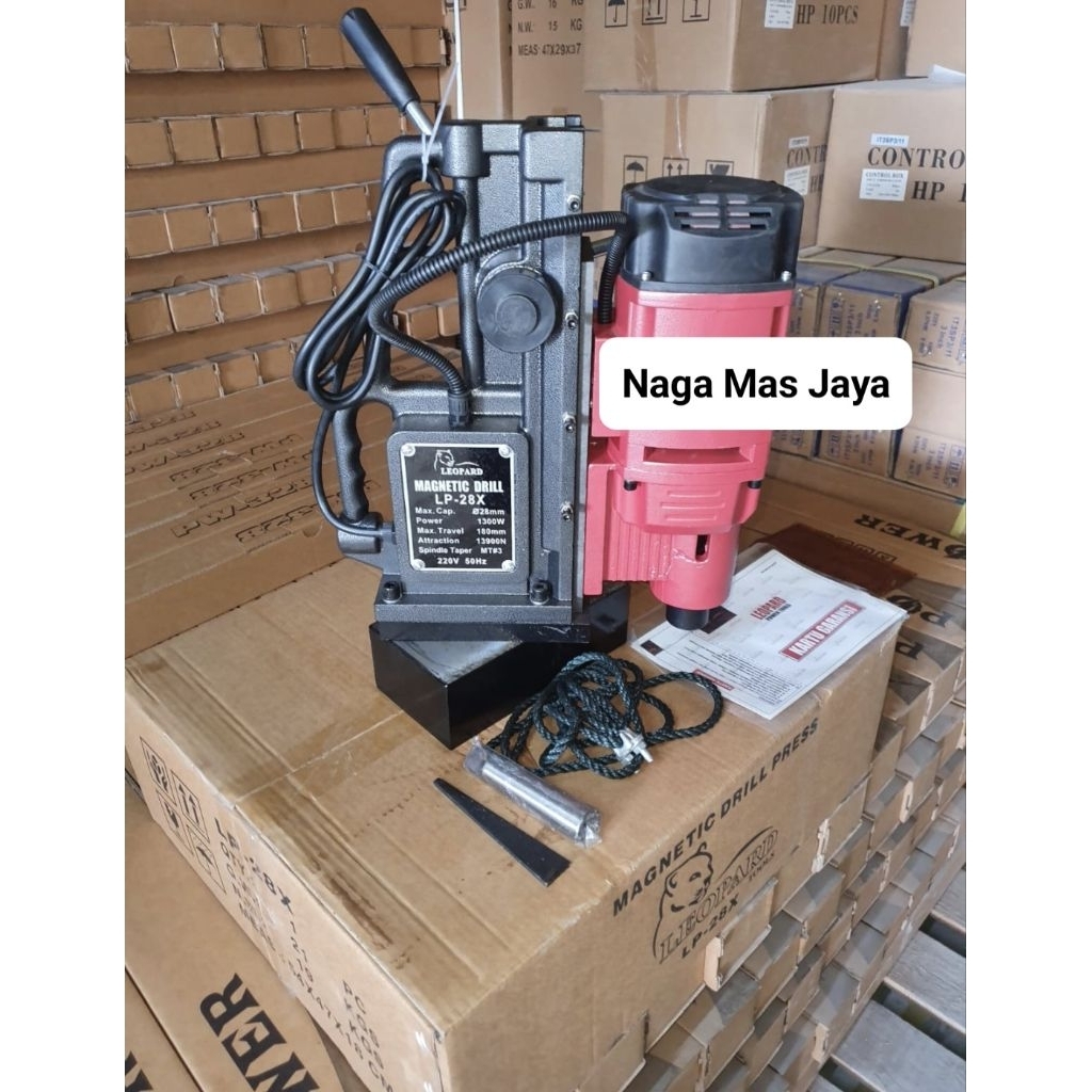 MESIN BOR MAGNET 28MM LEOPARD / BOR MAGNET LEOPARD 28 MM / MAGNETIC DRILL LEOPARD LP-28T 28MM