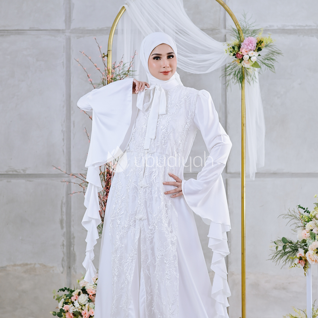 Shaja Robes - Kimono Bride Robe untuk Berhijab - Hijab Friendly - Robe Pengantin Wanita