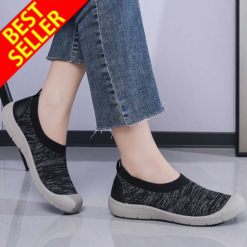 QINGSHUI Sepatu Sneakers Wanita Sepatu Slip On Wanita Kasual Sepatu Wanita Terbaru