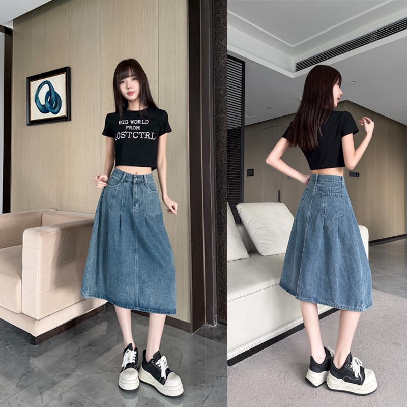 Rok Jeans Wanita Vintage Korea Nyaman Retro 017