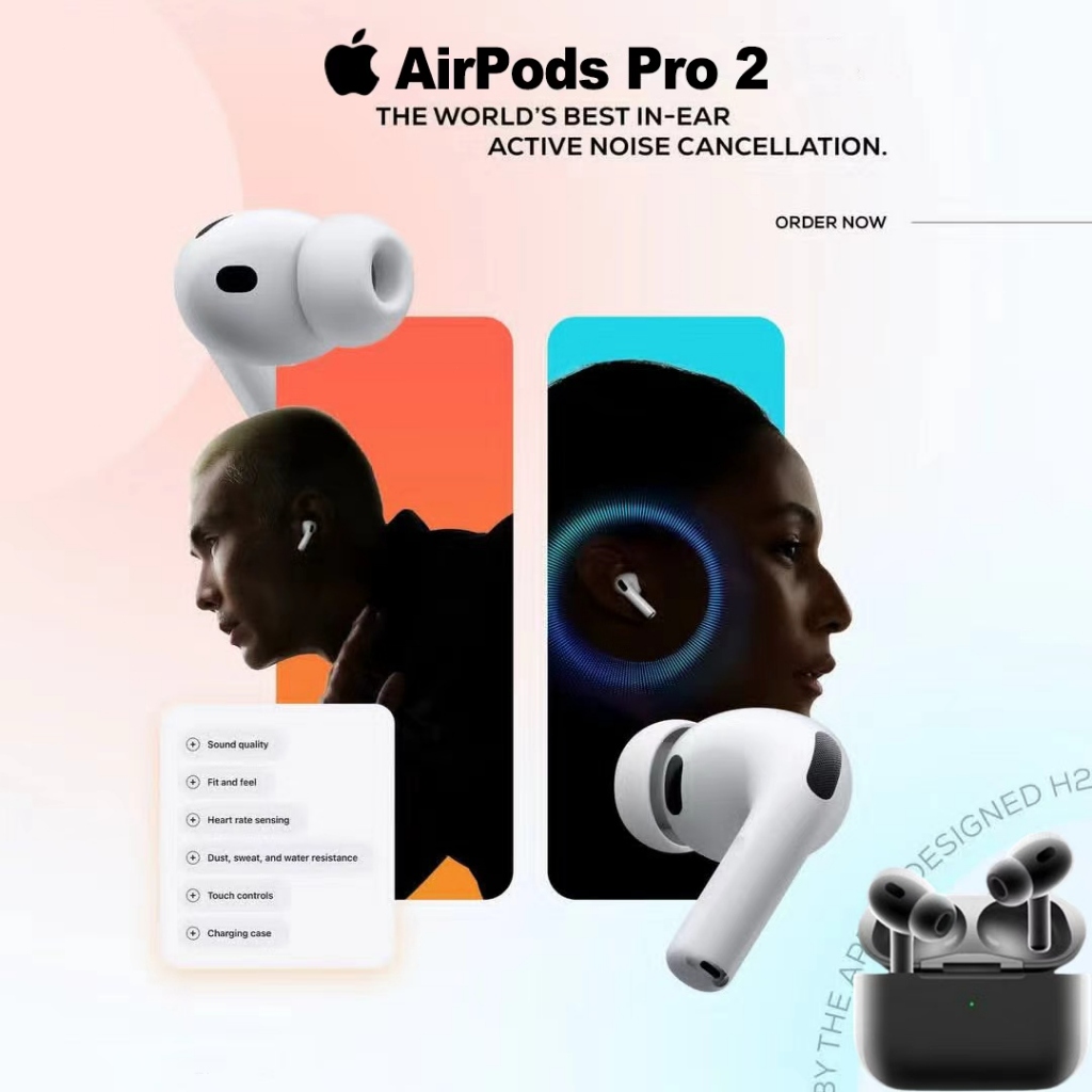 Original AirPods Pro Gen 2 2023 AirPods Bluetooth iPhone With Wireless Charging Case Kualitas Premiu