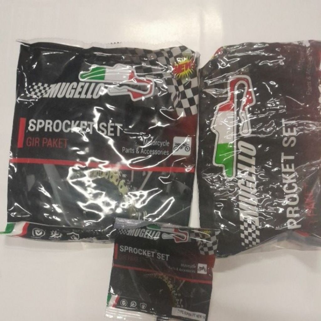 Gear paket Supra Fit new KTL rantai gold gear baja hitam MUGELLO