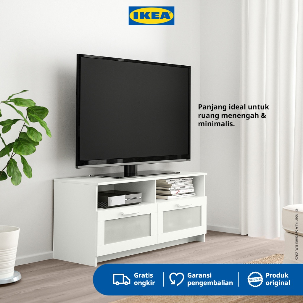 IKEA BRIMNES Meja TV Dengan Penyimpanan Putih 120x41x53 cm
