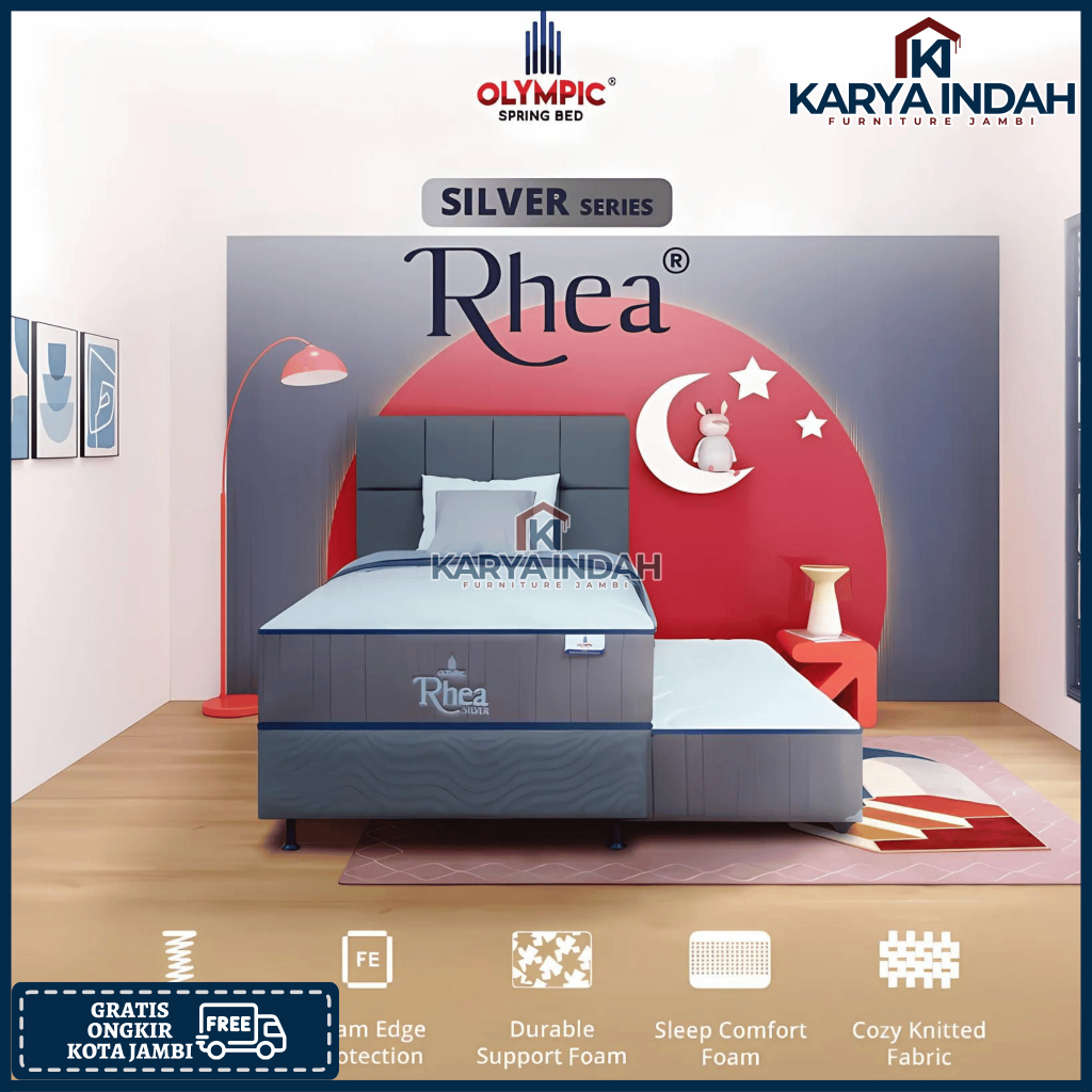 Bed Sorong OLYMPIC RHEA Anak TwinBed 2in1 Silver Series Olympic