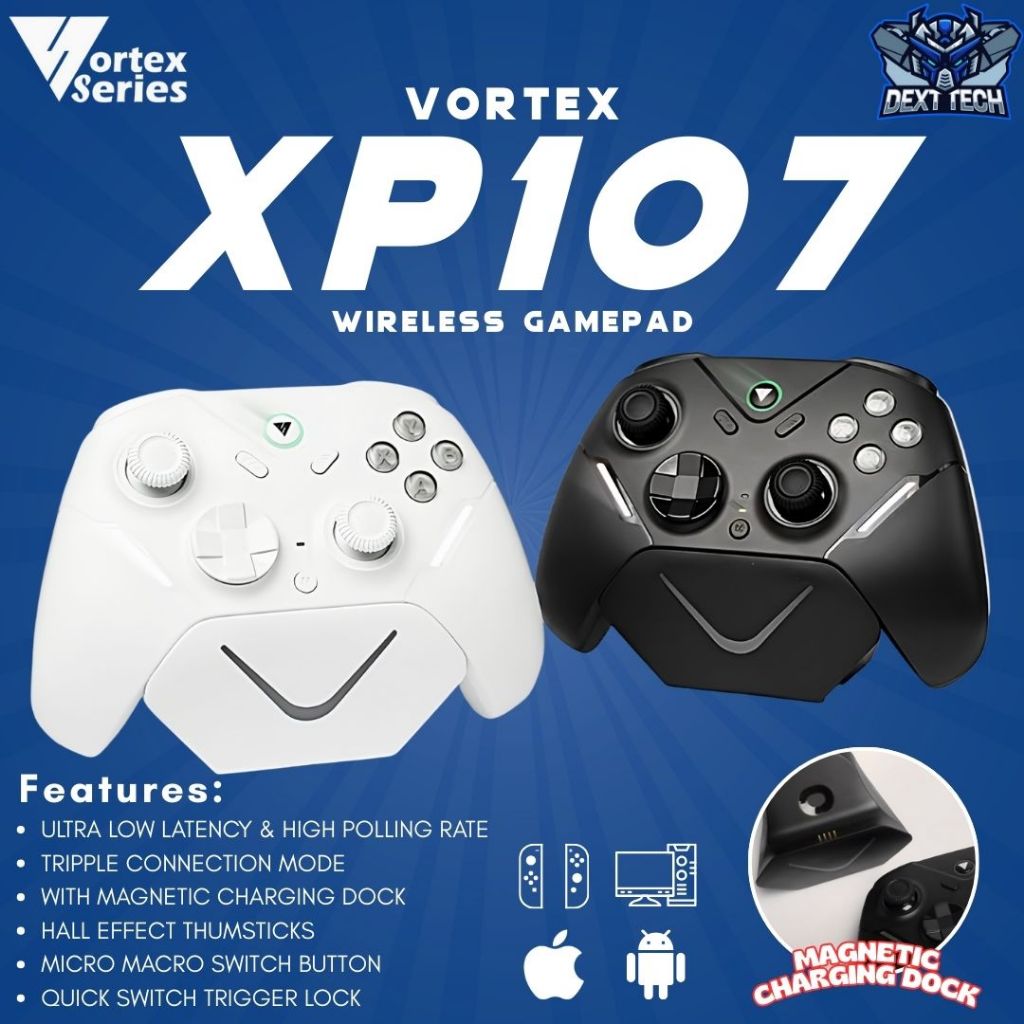 VortexSeries XP107 Wireless Gamepad Controller Gyro, Turbo, Trigger Lock