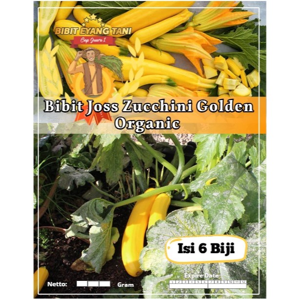 Bibit Joss Zucchini Golden Organic | Biji Benih Zukini Golden | Zucchini Kuning