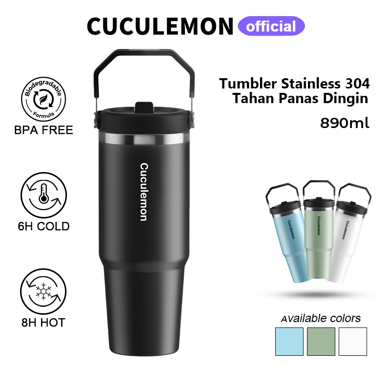 JL - CucuLemon Tumbler Stainless Vaccum 900ML Termos Tahan Panas Dingin Kopi ol Minum Portable tles