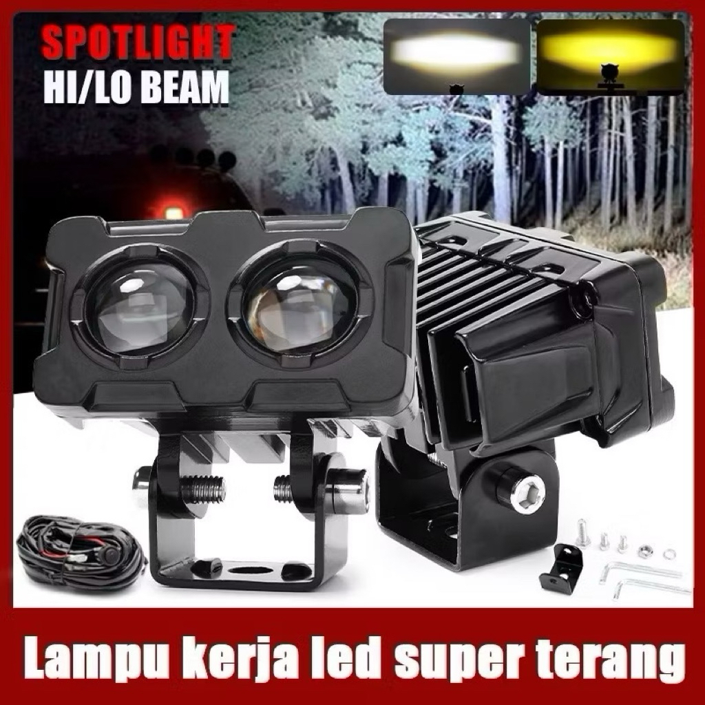 Lampu Tembak Sorot LED Laser 2 Mata/Lampu Sorot Led/Lampu Tembak SQL 2 Mata Polos Super Terang/Lampu