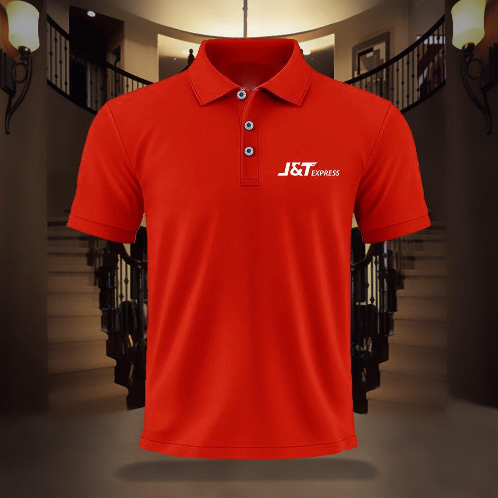 PROMO Kaos Polo Unisex Kerah JNT express logo putih COD