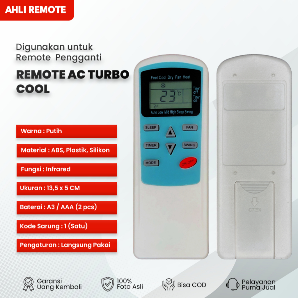 Remot AC Akari Turbo Cool RC-055T 0578PLWI / Remote AC Akari
