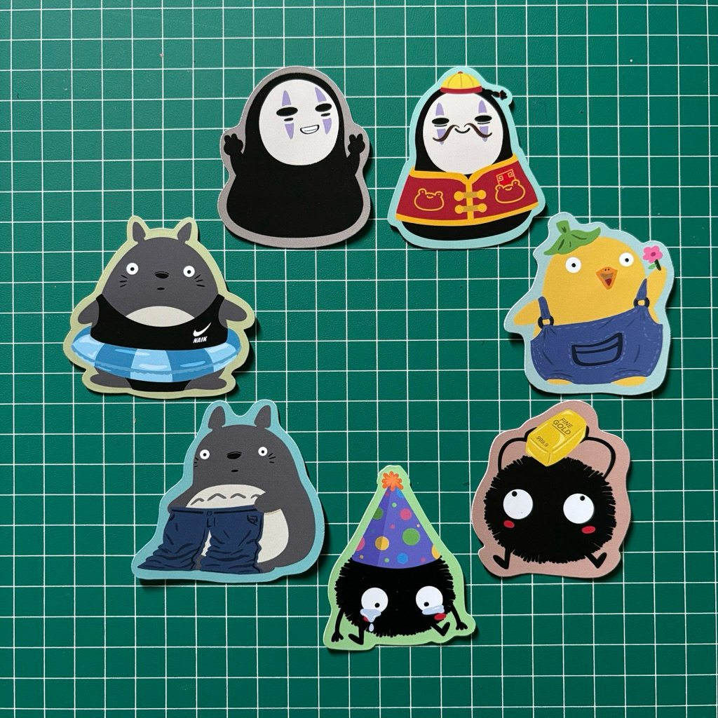 Ghibli Daily Life - Vinyl Stiker (waterproof) for HP/iPad-Tab/Notebook/Bottle Tumbler/etc. (Stiker M