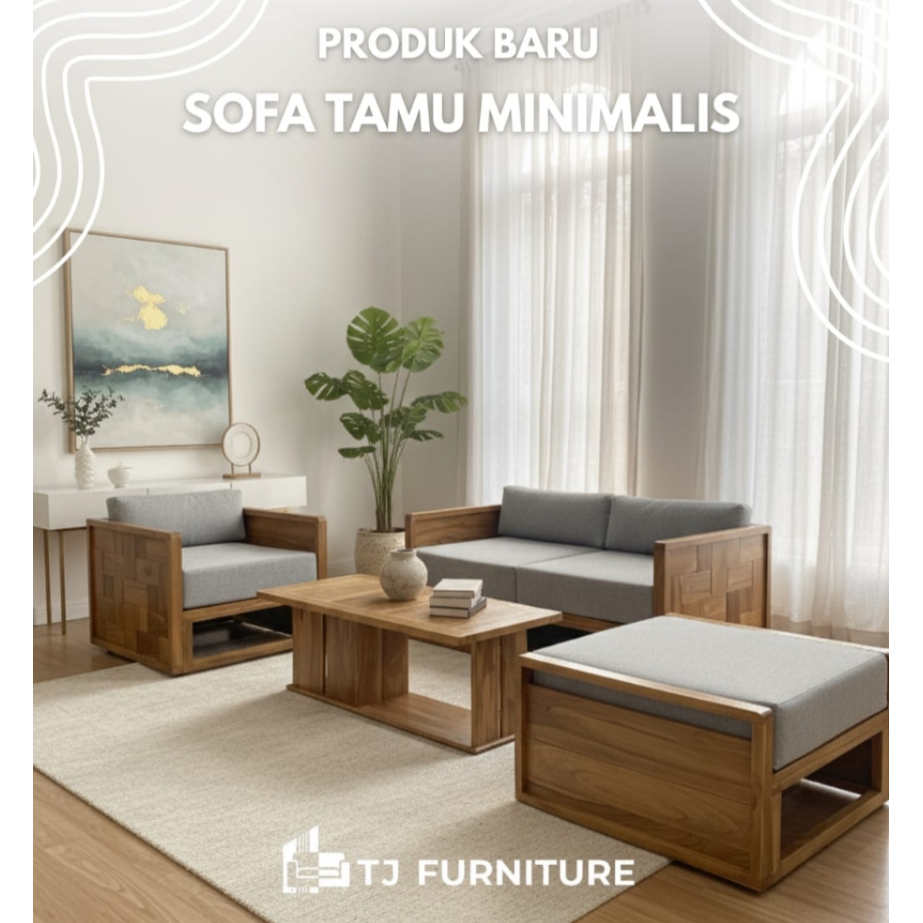 Sofa Set Kayu Jati Minimalis | TJ Furniture Jepara
