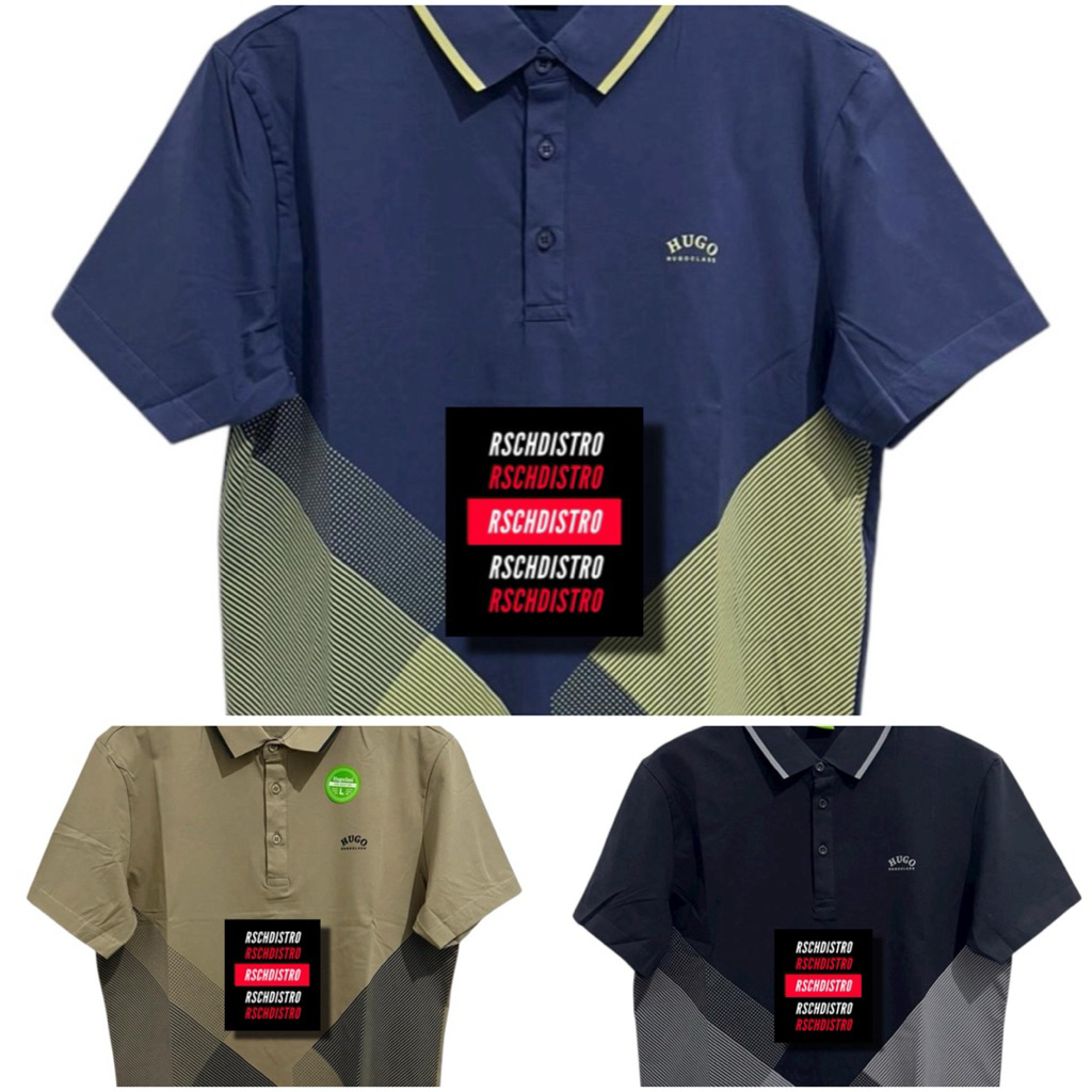 Kaos Kerah Fashion Pria HUGO CLASS Original Spandex Polos Uniq M-XXL (Kancing)